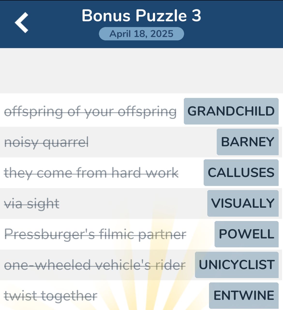 7 Little Words April 18 2025 Bonus 3