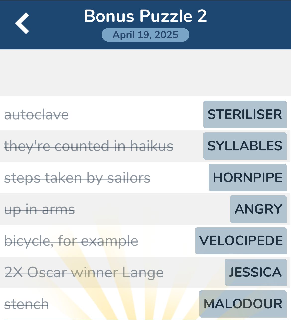 7 Little Words April 19 2025 Bonus 2 7 Little Words April 19 2025 Bonus 2