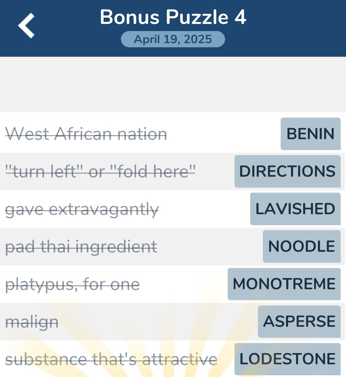 7 Little Words April 19 2025 Bonus 4 7 Little Words April 19 2025 Bonus 4