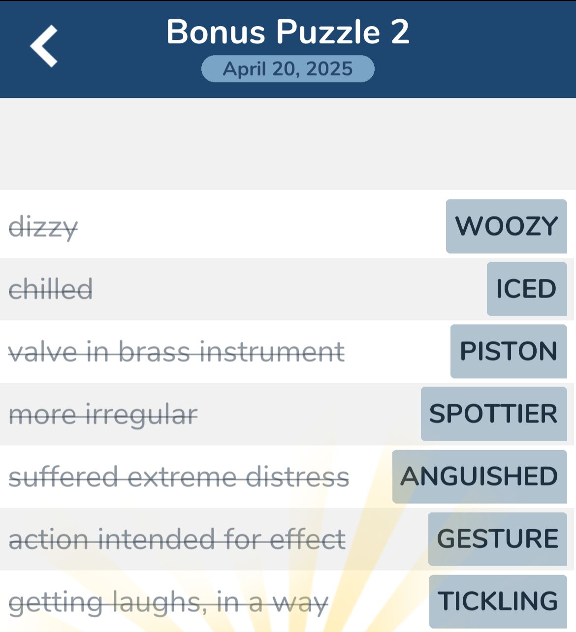 7 Little Words April 20 2025 Bonus 2