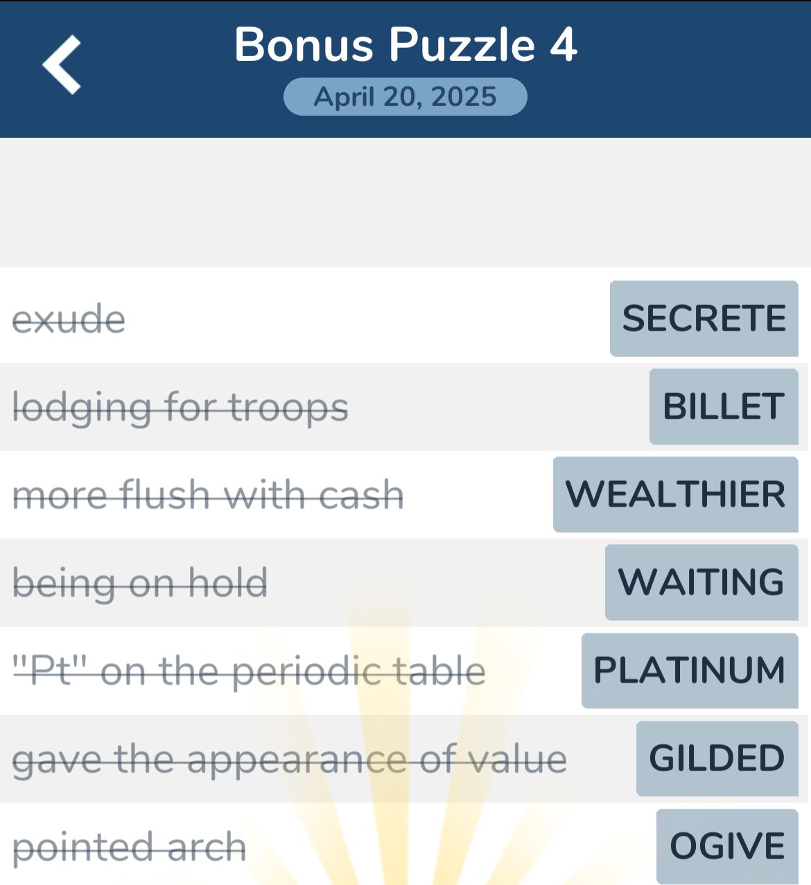 7 Little Words April 20 2025 Bonus 4