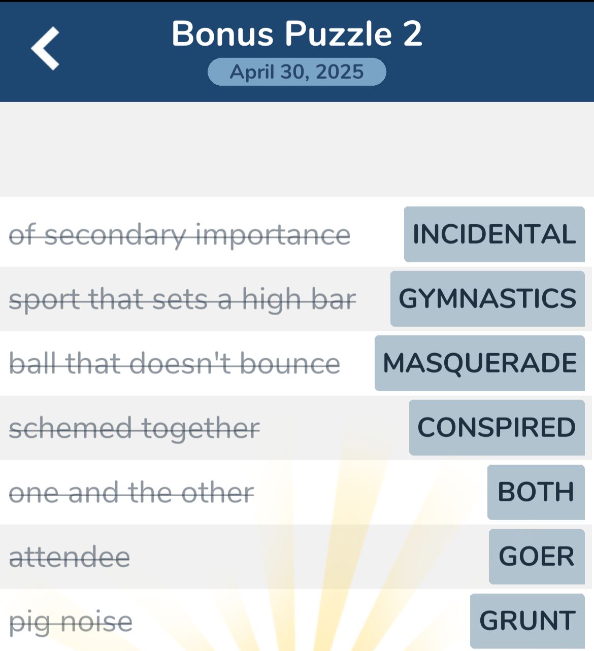 7 Little Words April 30 2025 Bonus 2