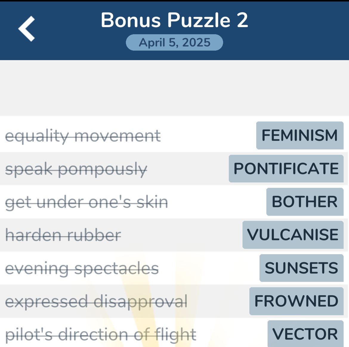7 Little Words April 5 2025 Bonus 2