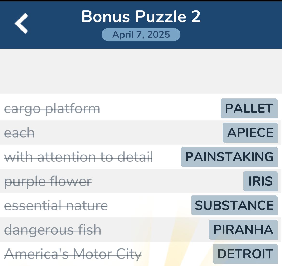 7 Little Words April 7 2025 Bonus 2