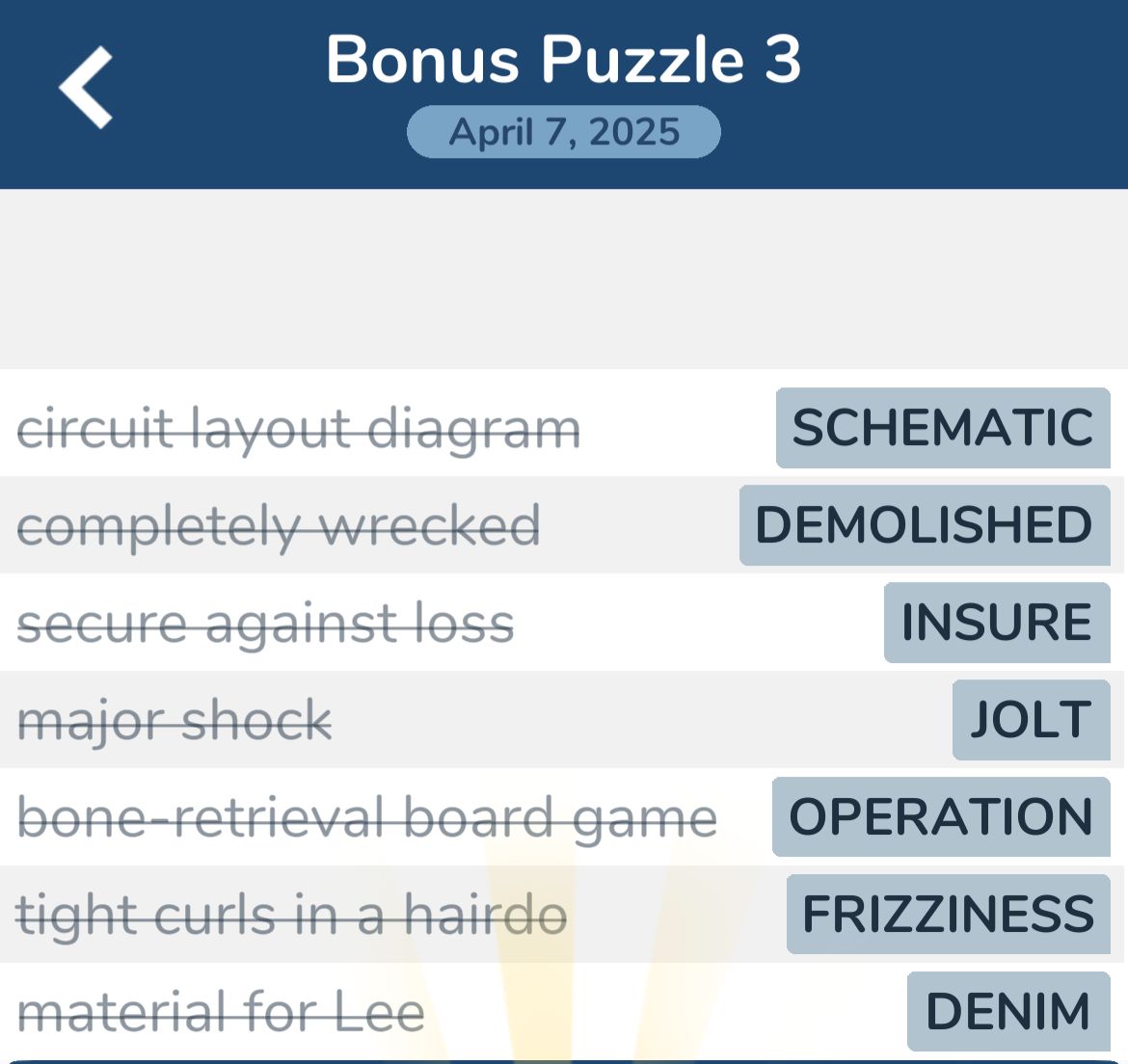 7 Little Words April 7 2025 Bonus 3