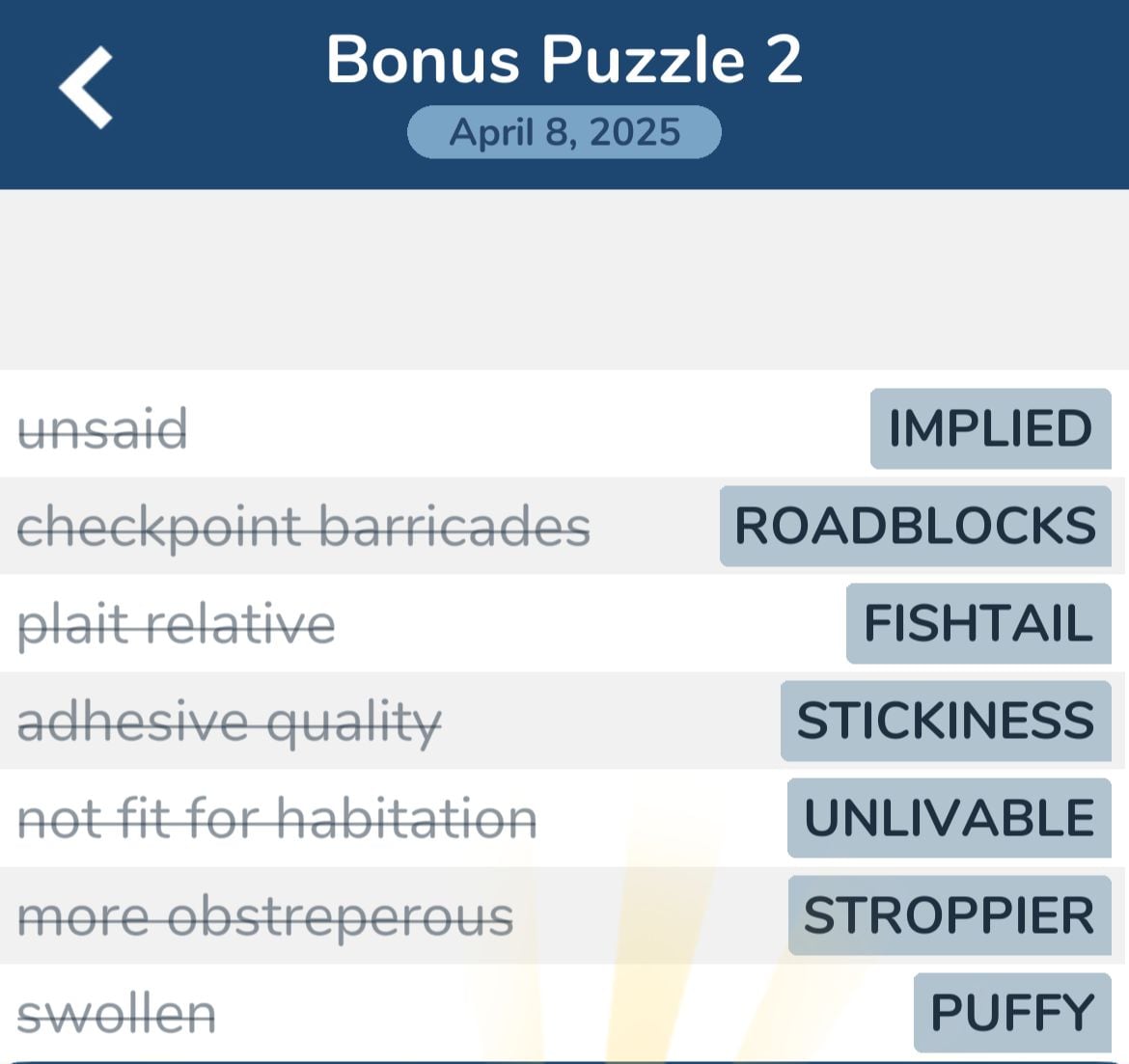 7 Little Words April 8 2025 Bonus 2