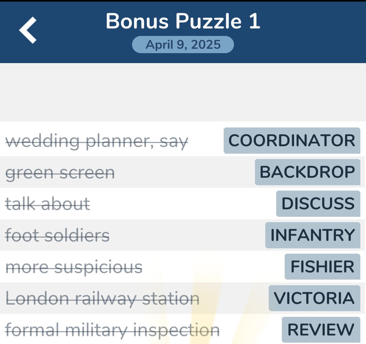 7 Little Words April 9 2025 Bonus 1