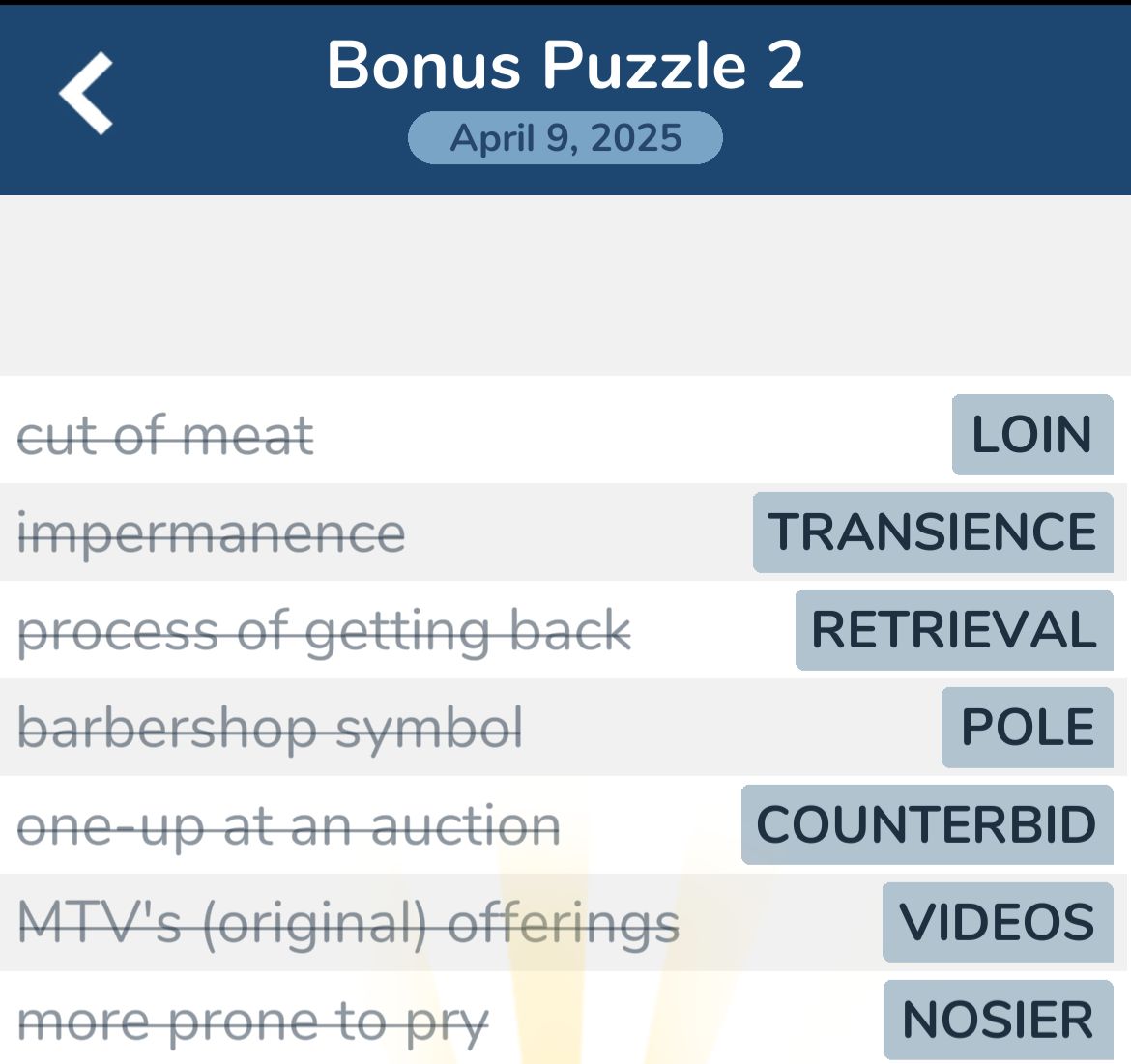 7 Little Words April 9 2025 Bonus 2