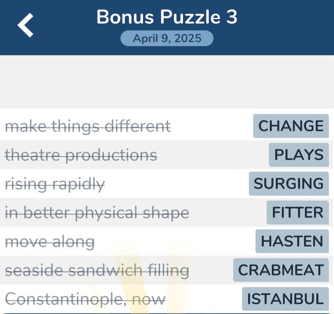 7 Little Words April 9 2025 Bonus 3