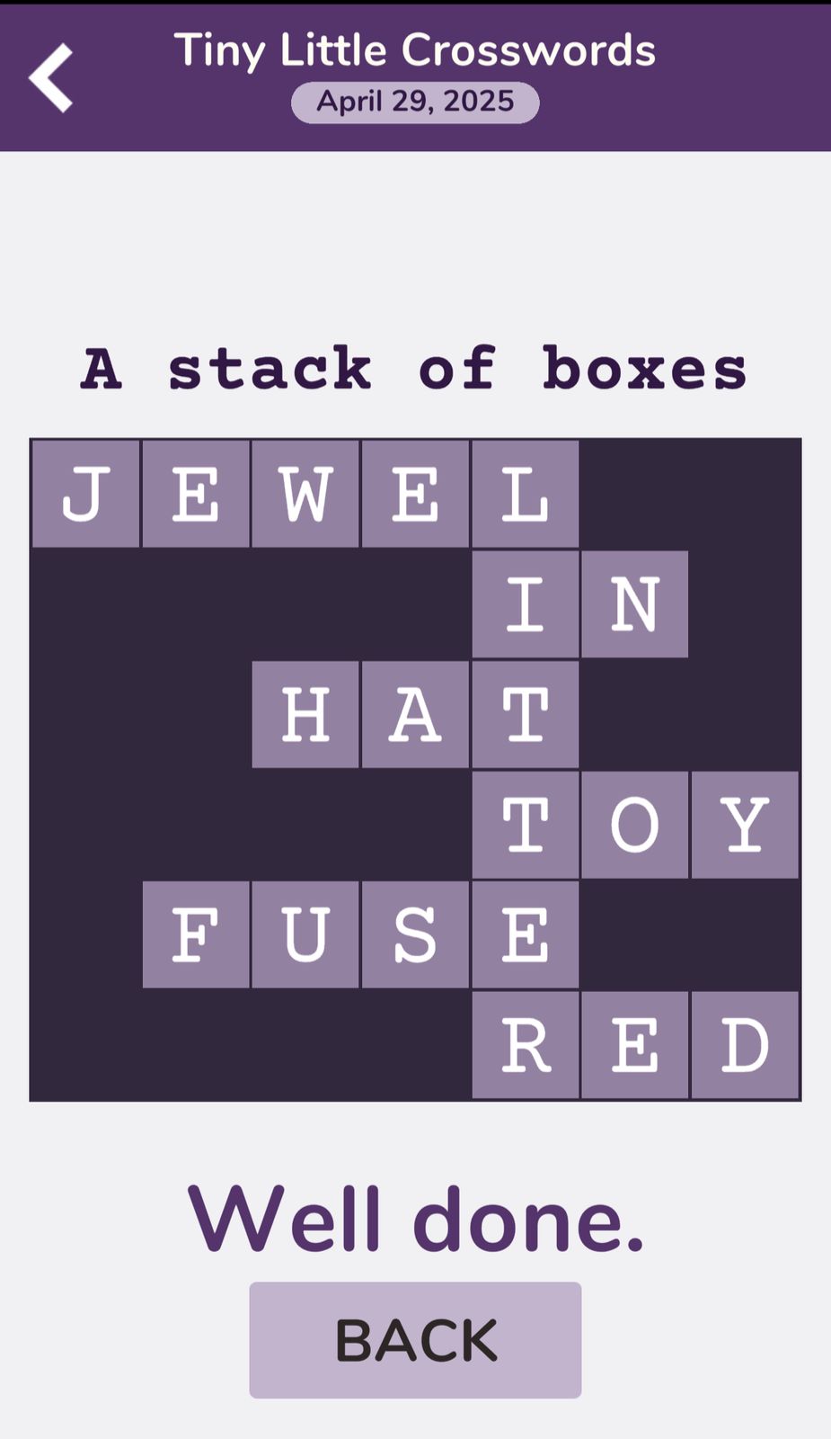 7 Little Words Tiny Little Crosswords April 29 2025