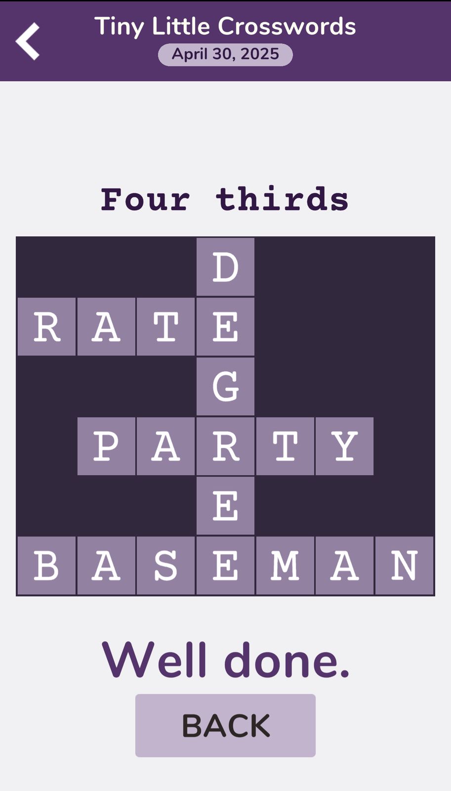 7 Little Words Tiny Little Crosswords April 30 2025