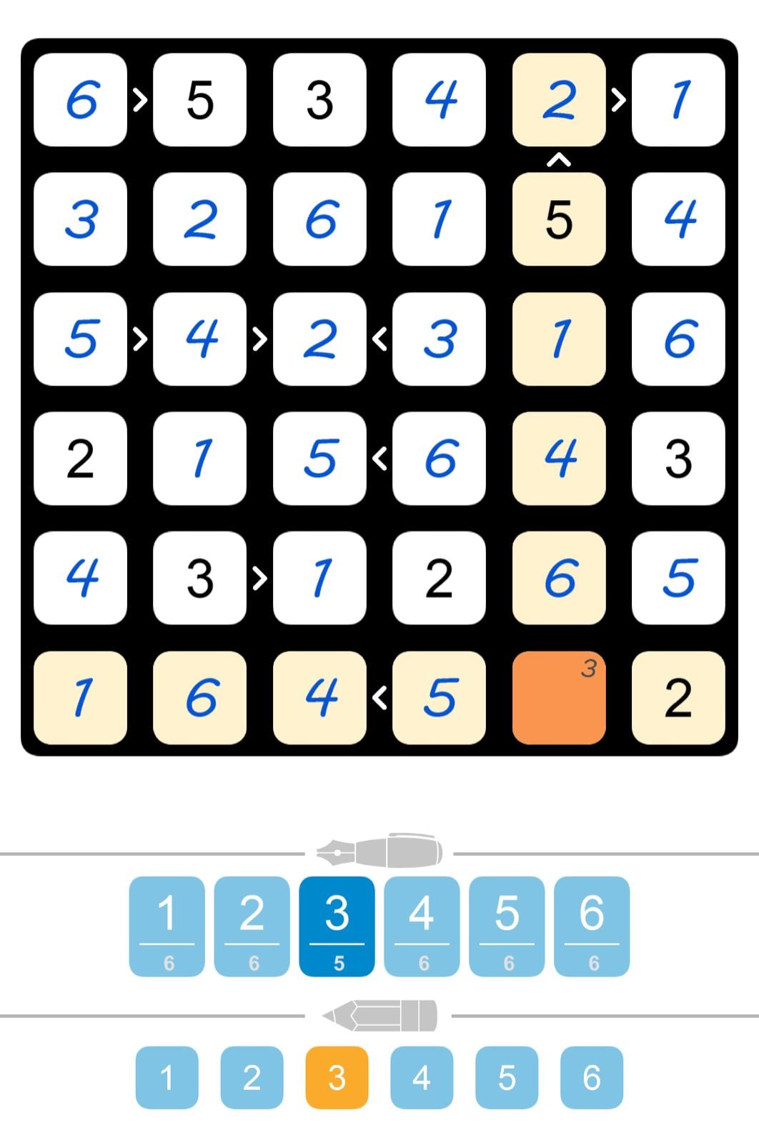 Puzzle Page Futoshiki April 11 2025