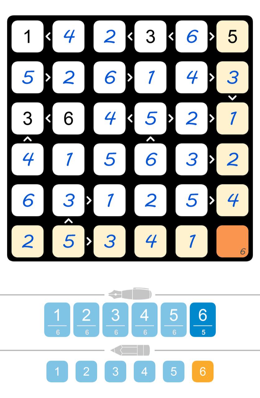 Puzzle Page Futoshiki April 18 2025