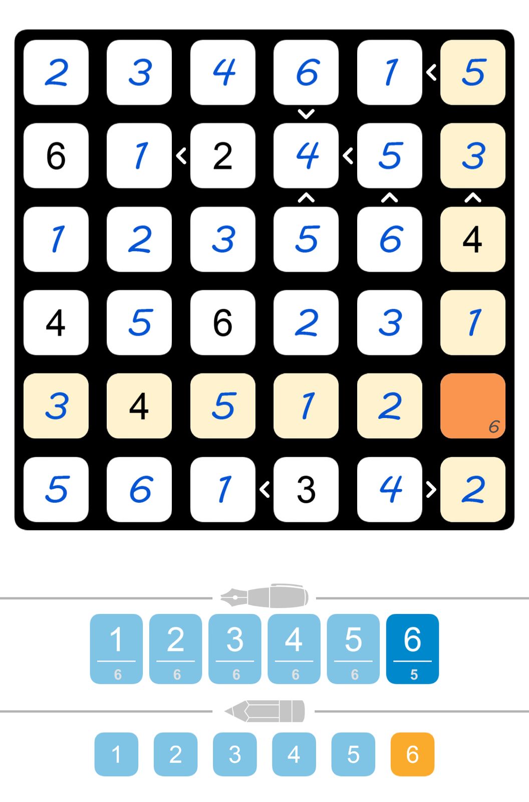 Puzzle Page Futoshiki April 19 2025
