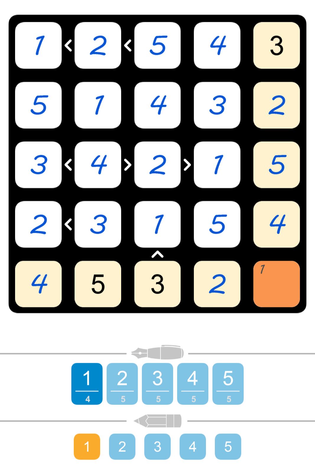 Puzzle Page Futoshiki April 29 2025
