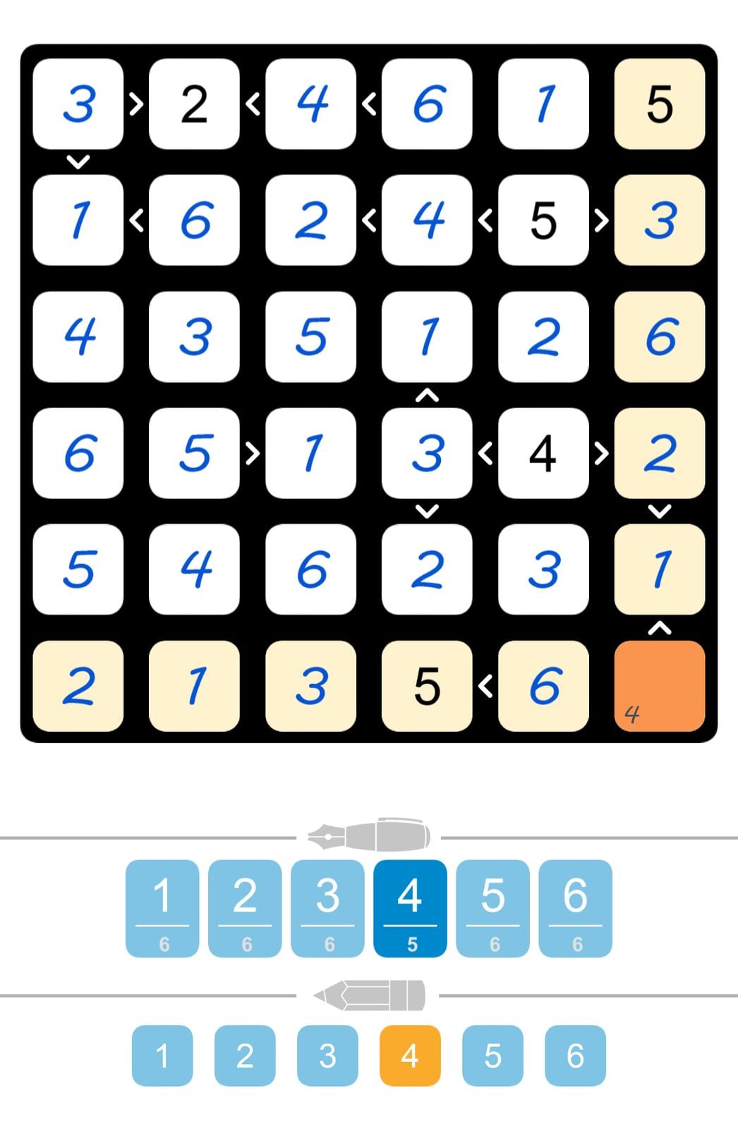 Puzzle Page Futoshiki April 5 2025