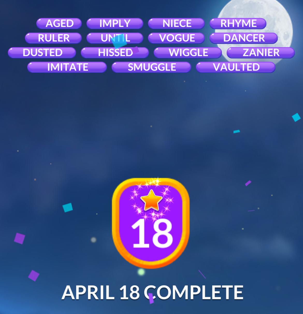 Word Stacks Daily Puzzle April 18 2025