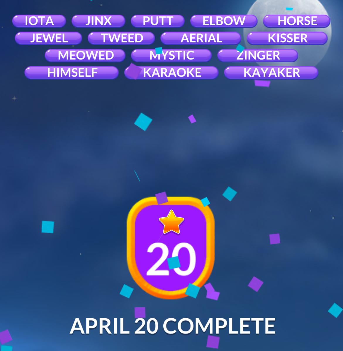Word Stacks Daily Puzzle April 20 2025