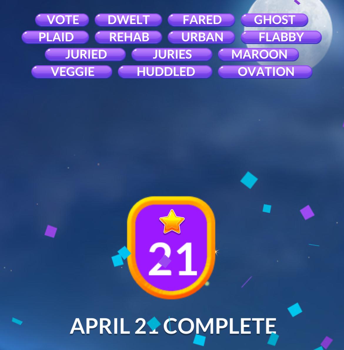 Word Stacks Daily Puzzle April 21 2025