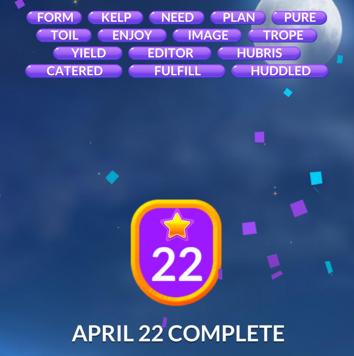 Word Stacks Daily Puzzle April 22 2025