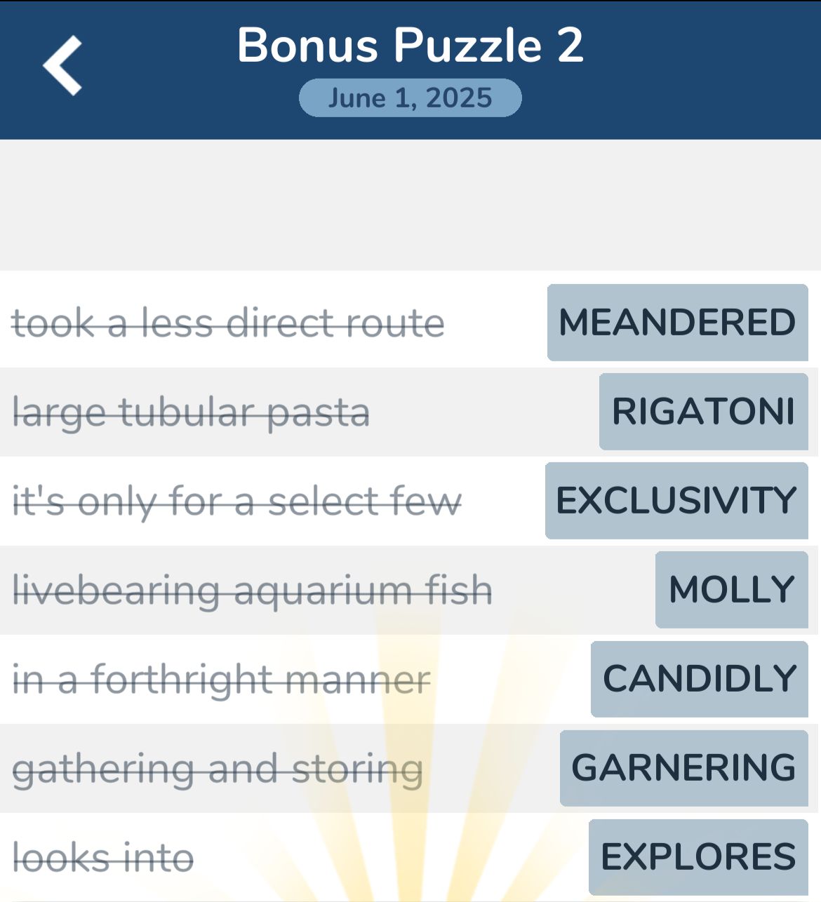 7 Little Words June 1 2025 Bonus 2