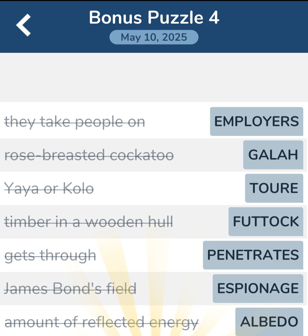 7 Little Words May 10 2025 Bonus 4 7 Little Words May 10 2025 Bonus 4