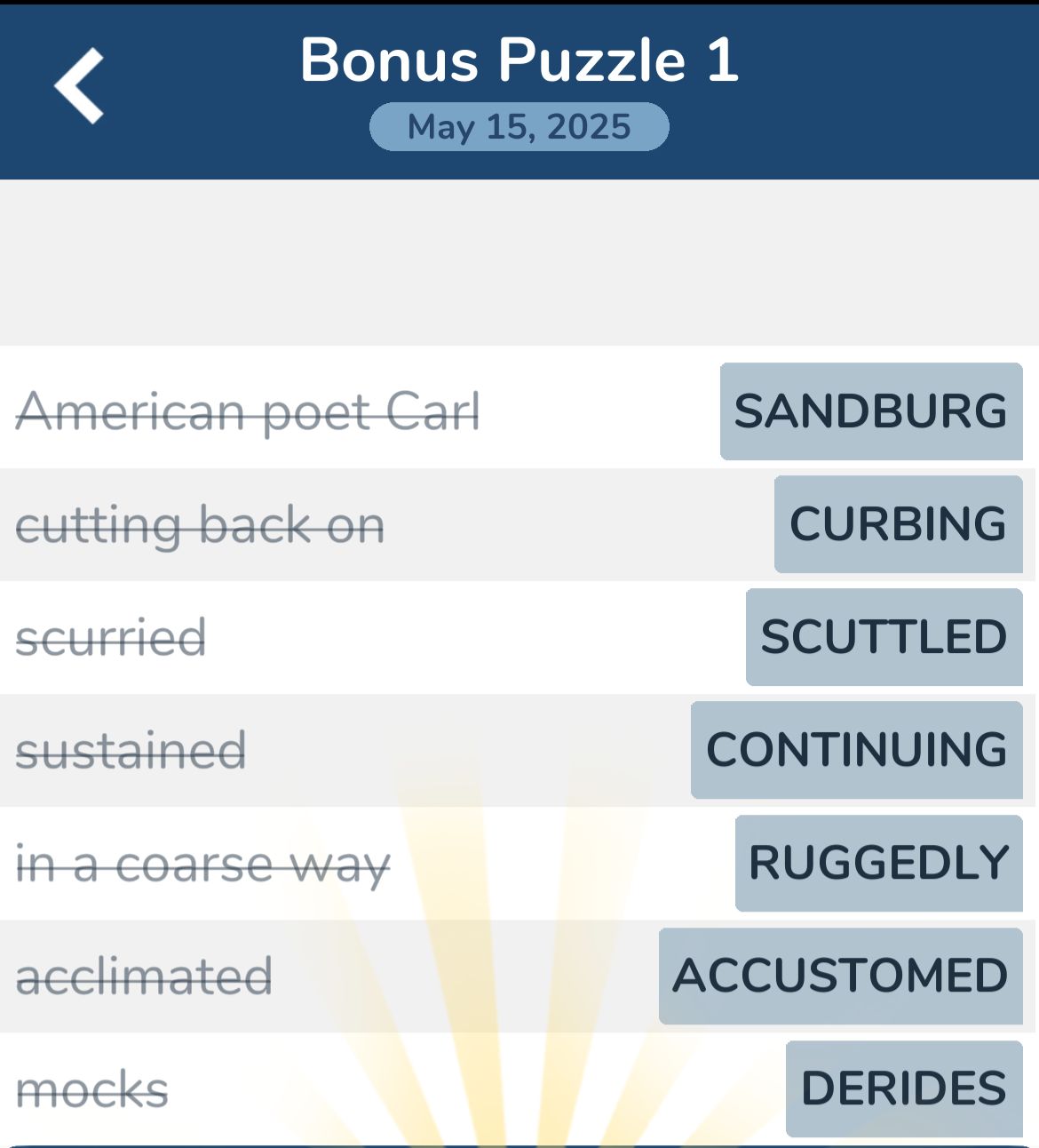 7 Little Words May 15 2025 Bonus 1 7 Little Words May 15 2025 Bonus 1