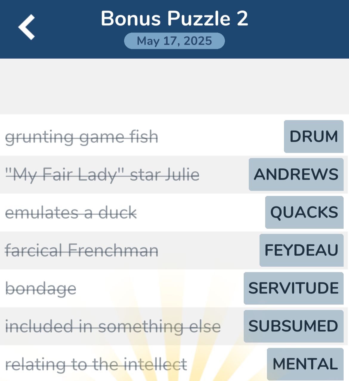 7 Little Words May 17 2025 Bonus 2 7 Little Words May 17 2025 Bonus 2