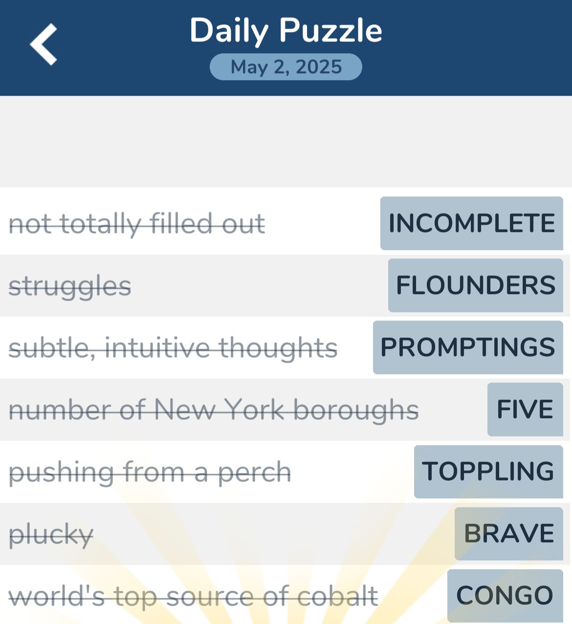 7 Little Words May 2 2025