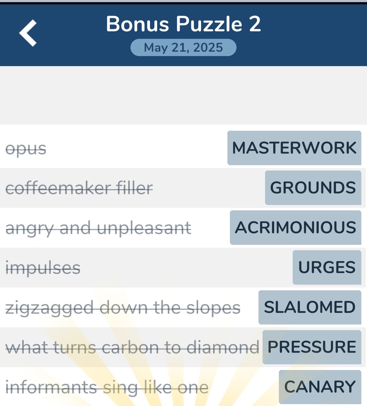 7 Little Words May 21 2025 Bonus 2