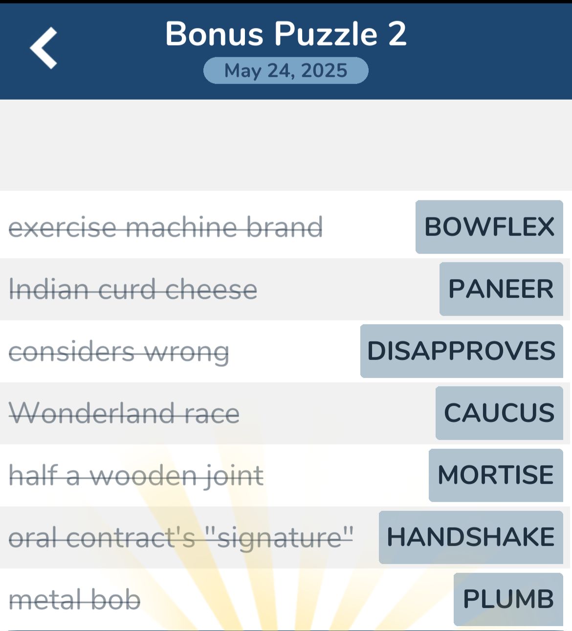 7 Little Words May 24 2025 Bonus 2