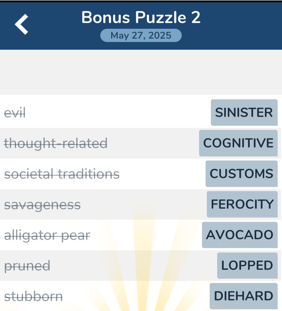 7 Little Words May 27 2025 Bonus 2