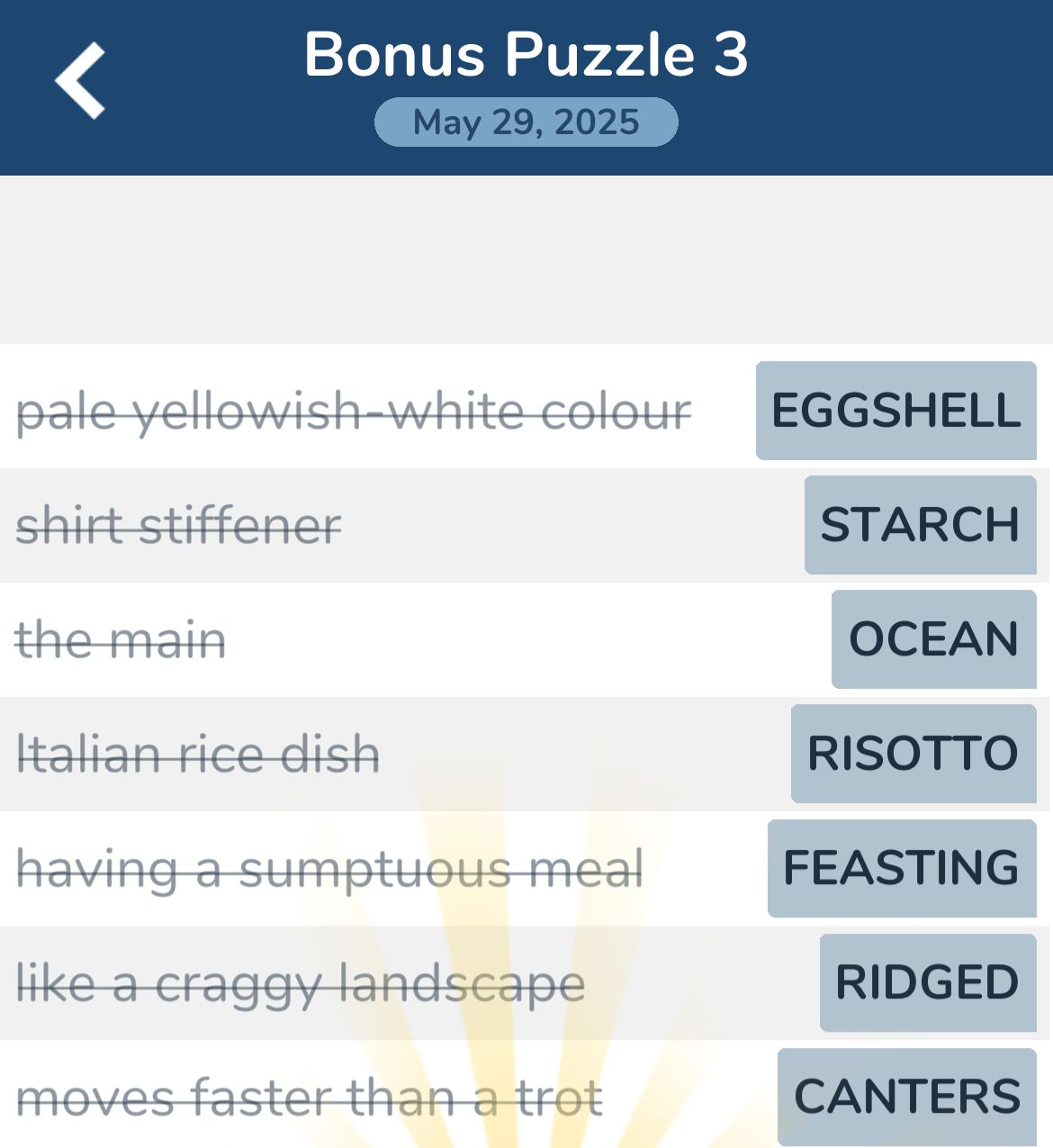 7 Little Words May 29 2025 Bonus 3