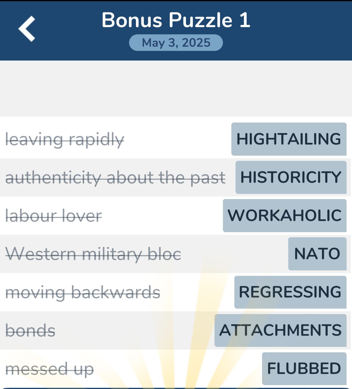 7 Little Words May 3 2025 Bonus 1 7 Little Words May 3 2025 Bonus 1