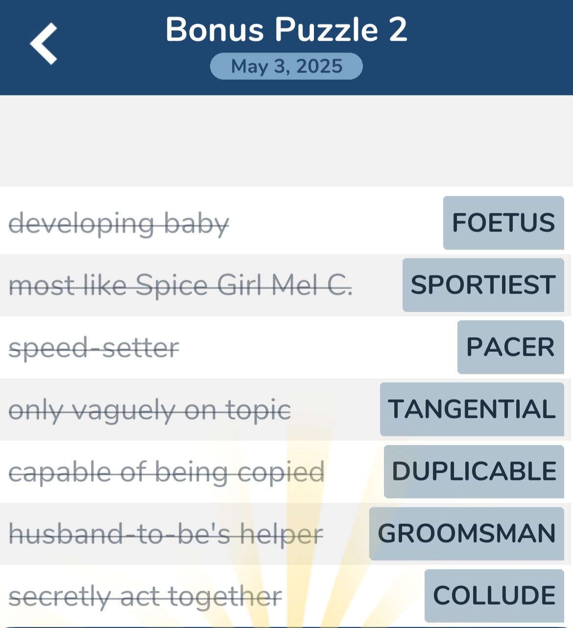 7 Little Words May 3 2025 Bonus 2 7 Little Words May 3 2025 Bonus 2