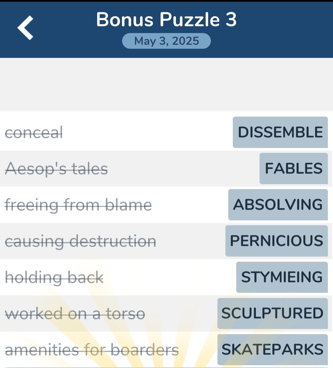 7 Little Words May 3 2025 Bonus 3 7 Little Words May 3 2025 Bonus 3