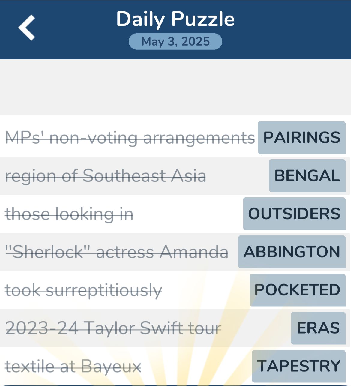 7 Little Words May 3 2025 7 Little Words May 3 2025