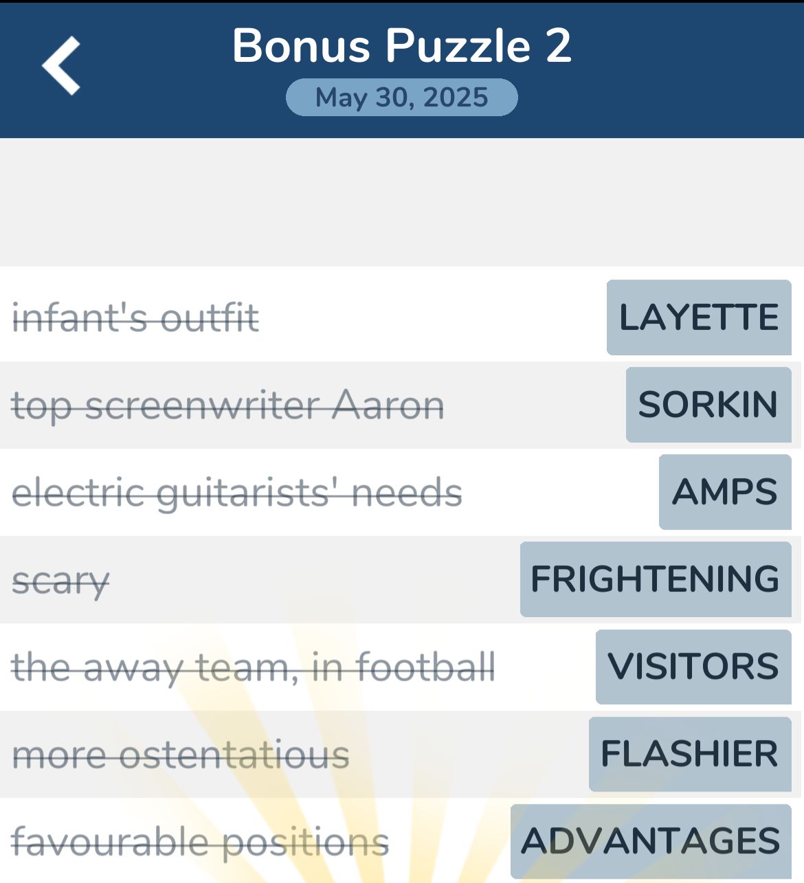 7 Little Words May 30 2025 Bonus 2 7 Little Words May 30 2025 Bonus 2