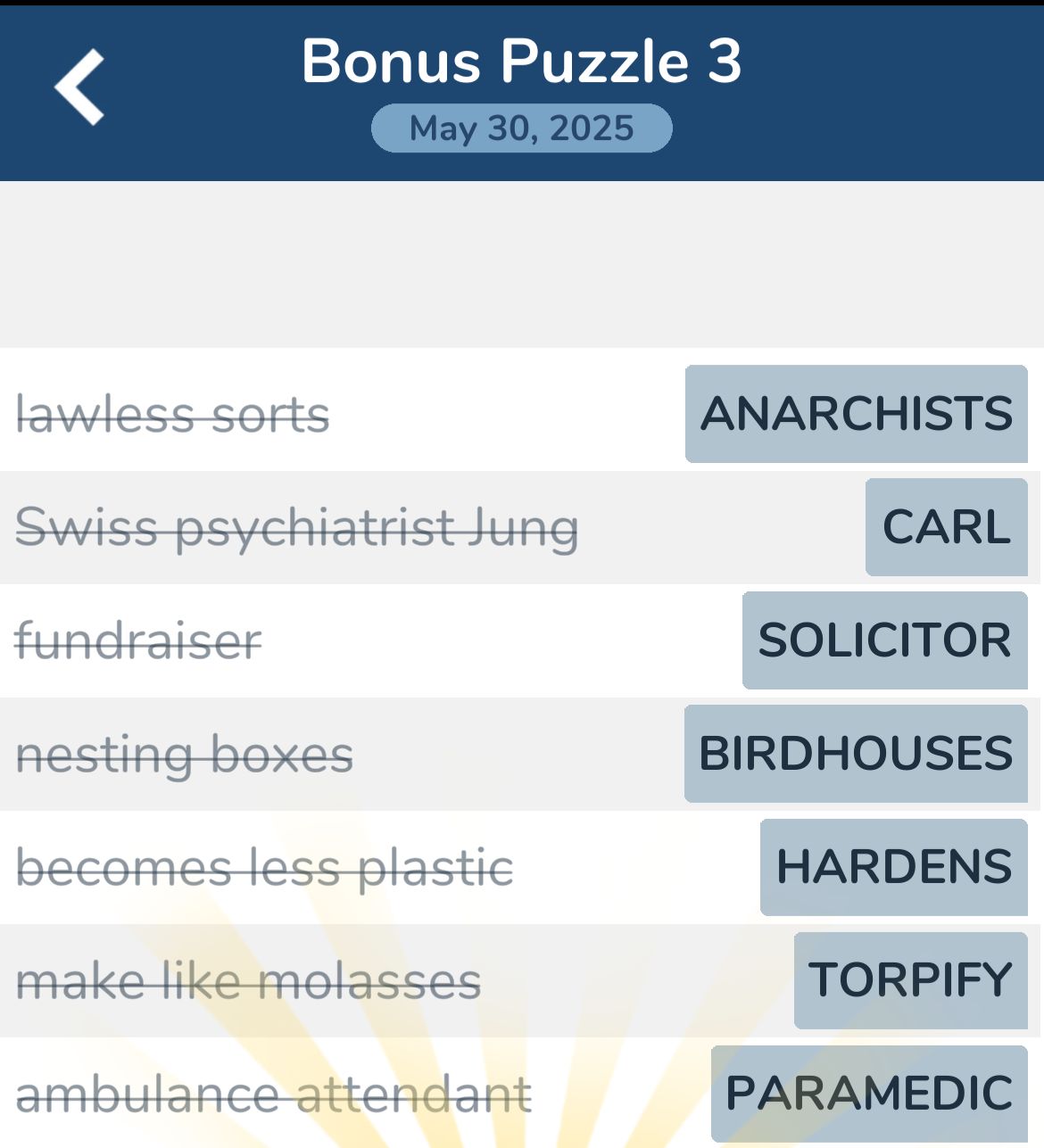 7 Little Words May 30 2025 Bonus 3 7 Little Words May 30 2025 Bonus 3