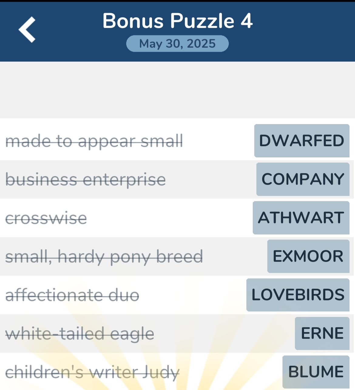 7 Little Words May 30 2025 Bonus 4 7 Little Words May 30 2025 Bonus 4