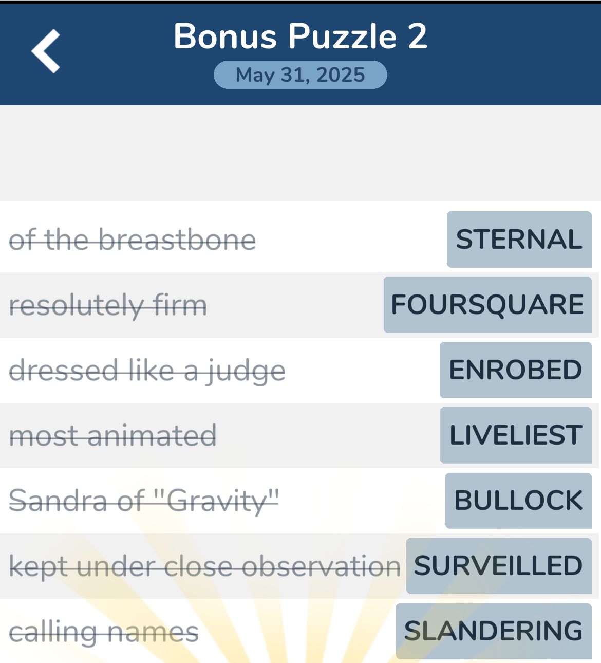 7 Little Words May 31 2025 Bonus 2