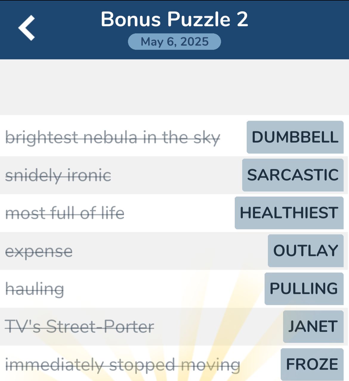 7 Little Words May 6 2025 Bonus 2