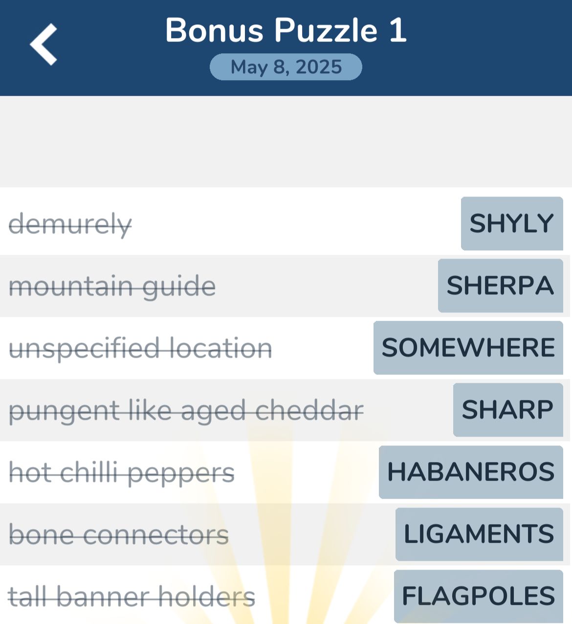7 Little Words May 8 2025 Bonus 1 7 Little Words May 8 2025 Bonus 1