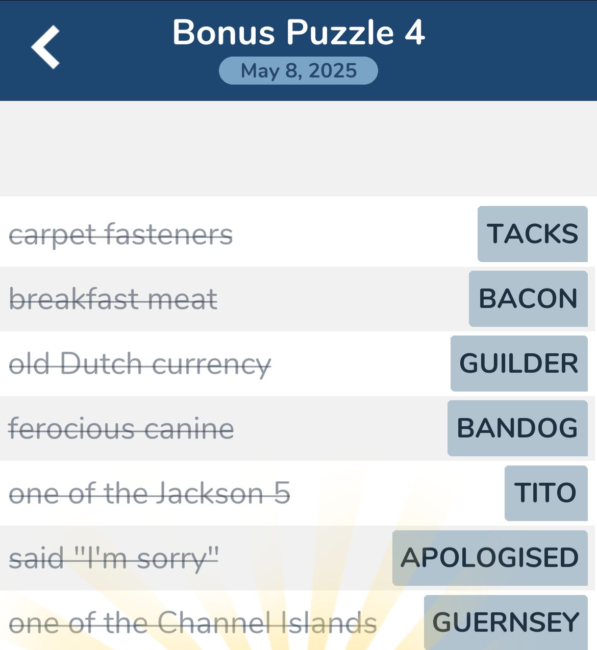 7 Little Words May 8 2025 Bonus 4 7 Little Words May 8 2025 Bonus 4