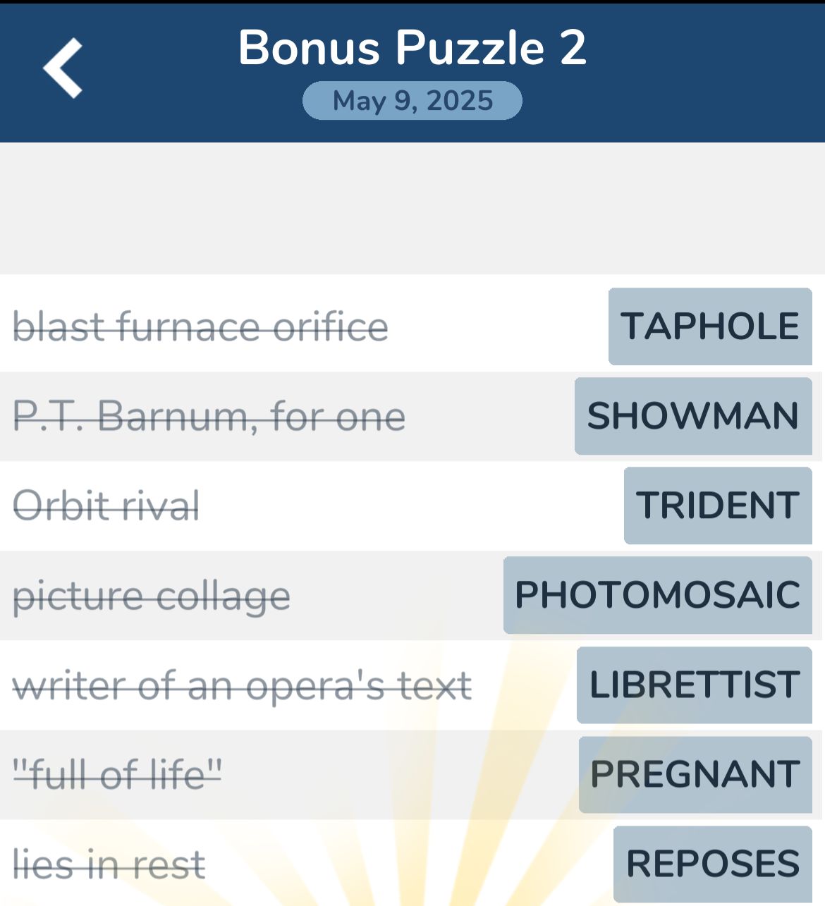 7 Little Words May 9 2025 Bonus 2 7 Little Words May 9 2025 Bonus 2