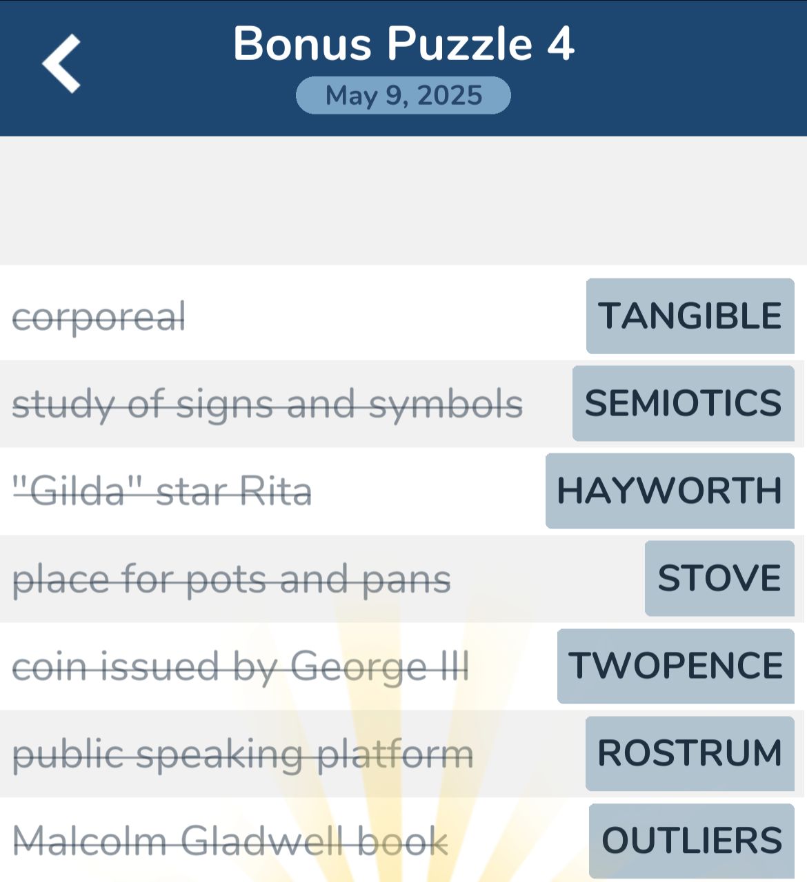 7 Little Words May 9 2025 Bonus 4 7 Little Words May 9 2025 Bonus 4