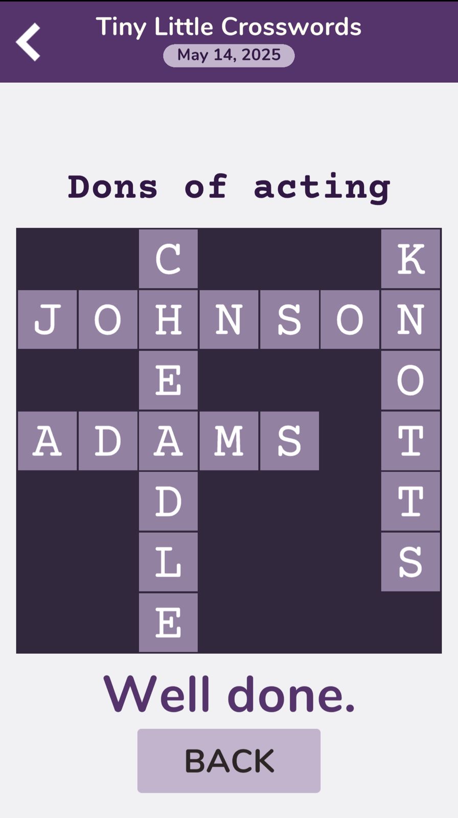 7 Little Words Tiny Little Crosswords May 14 2025