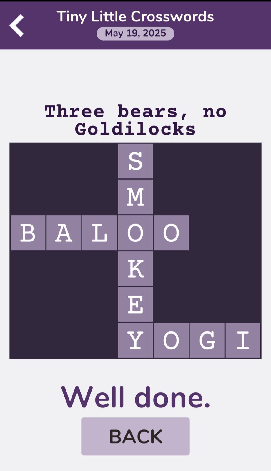 7 Little Words Tiny Little Crosswords May 19 2025