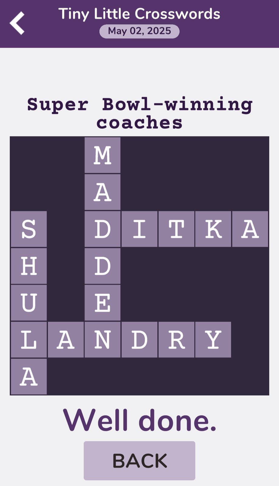7 Little Words Tiny Little Crosswords May 2 2025
