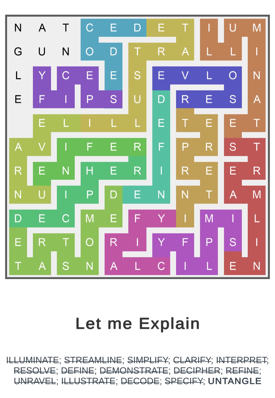 Puzzle Page Word Snake May 3 2025